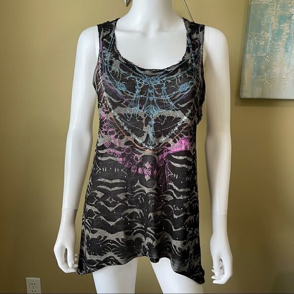 Custo Barcelona Burn Out Shark Bite Tank - Picture 2 of 4